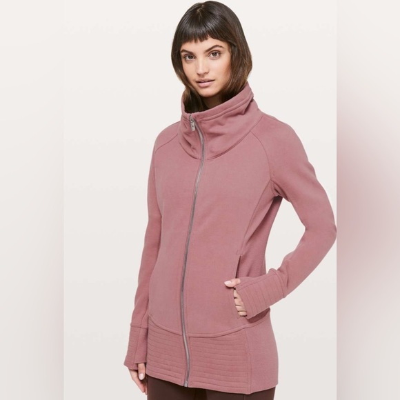 Lululemon | Radiant Jacket II Spanish Rose Cotton Athleisure Fleece Size 8 Gym - Picture 1 of 13